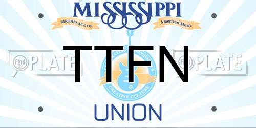TTFN Mississippi License Plate