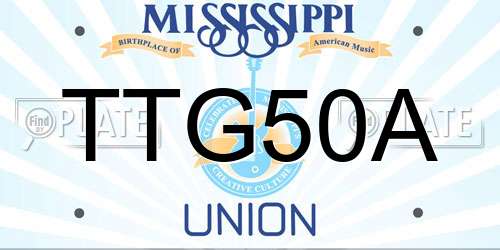 TTG50A Mississippi License Plate
