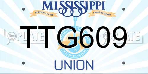 TTG609 Mississippi License Plate