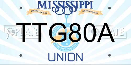 TTG80A Mississippi License Plate