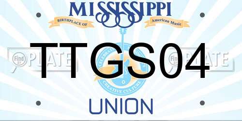 TTGS04 Mississippi License Plate