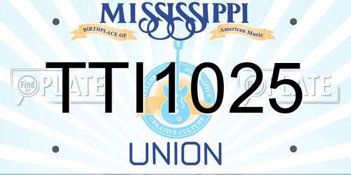 TTI1025 Mississippi License Plate