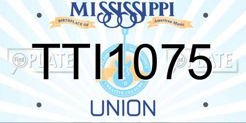 TTI1075 Mississippi License Plate