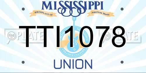 TTI1078 Mississippi License Plate