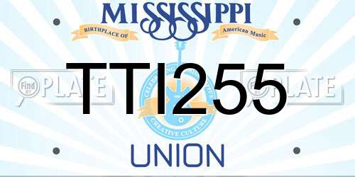 TTI255 Mississippi License Plate