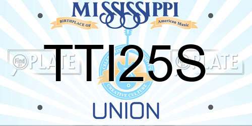TTI25S Mississippi License Plate