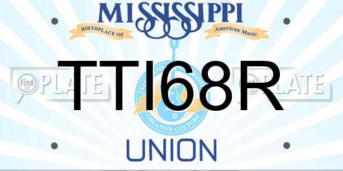 TTI68R Mississippi License Plate