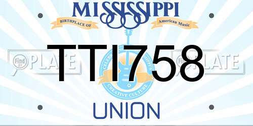 TTI758 Mississippi License Plate