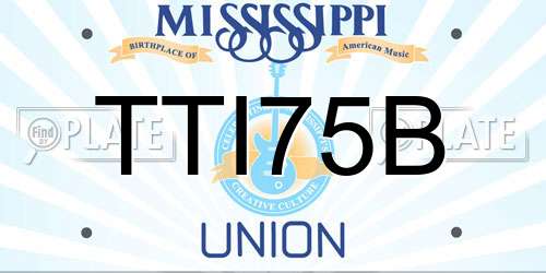 TTI75B Mississippi License Plate