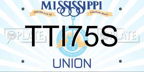 TTI75S Mississippi License Plate