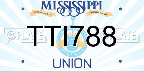 TTI788 Mississippi License Plate