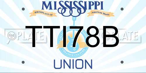 TTI78B Mississippi License Plate