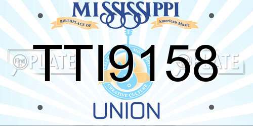 TTI9158 Mississippi License Plate