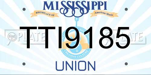 TTI9185 Mississippi License Plate