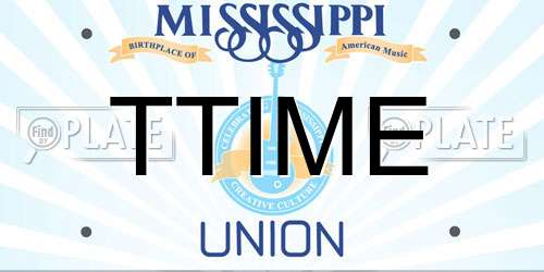 TTIME Mississippi License Plate