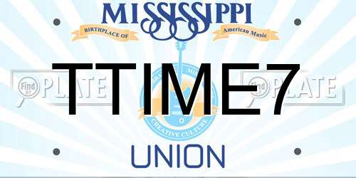 TTIME7 Mississippi License Plate