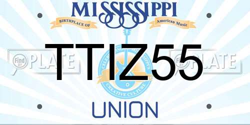 TTIZ55 Mississippi License Plate