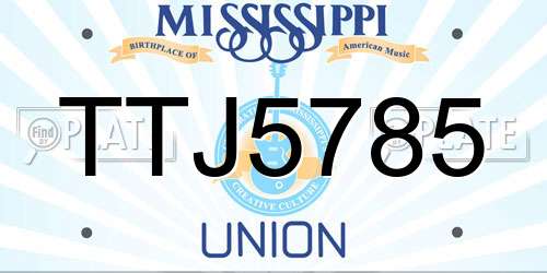 TTJ5785 Mississippi License Plate