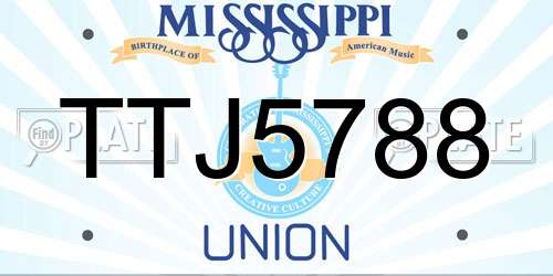 TTJ5788 Mississippi License Plate