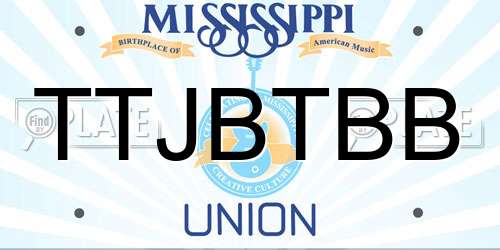TTJBTBB Mississippi License Plate
