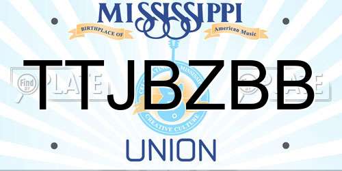 TTJBZBB Mississippi License Plate