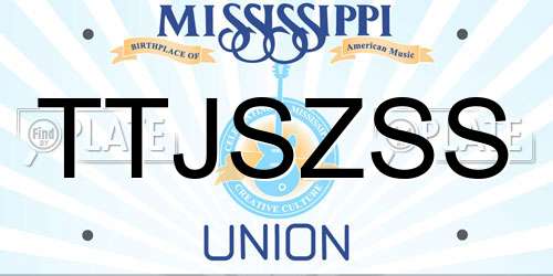 TTJSZSS Mississippi License Plate