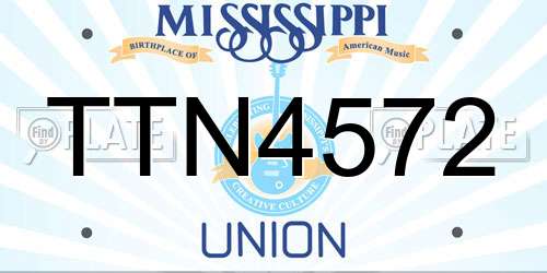 TTN4572 Mississippi License Plate