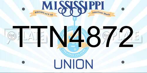 TTN4872 Mississippi License Plate