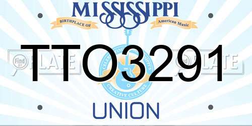 TTO3291 Mississippi License Plate