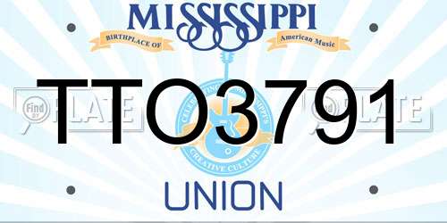 TTO3791 Mississippi License Plate