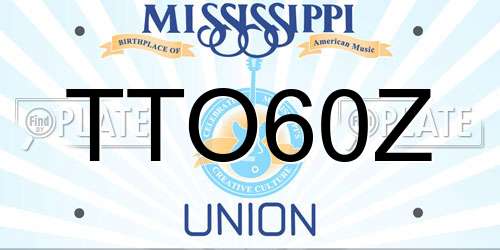 TTO60Z Mississippi License Plate