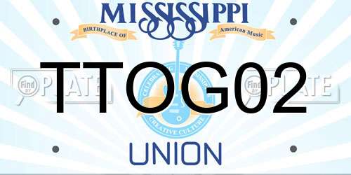TTOG02 Mississippi License Plate