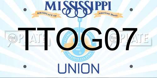 TTOG07 Mississippi License Plate