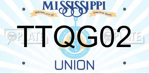 TTQG02 Mississippi License Plate