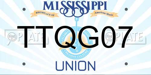 TTQG07 Mississippi License Plate
