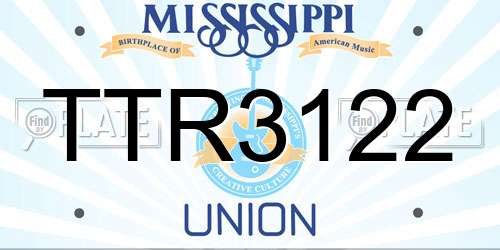 TTR3122 Mississippi License Plate