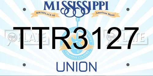 TTR3127 Mississippi License Plate