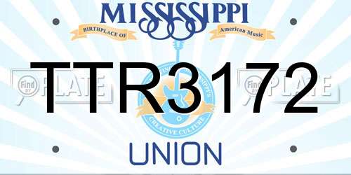 TTR3172 Mississippi License Plate