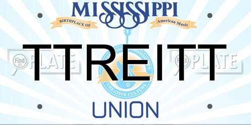 TTREITT Mississippi License Plate