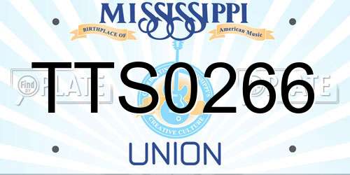 TTS0266 Mississippi License Plate