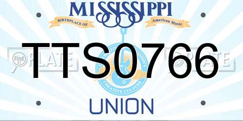 TTS0766 Mississippi License Plate