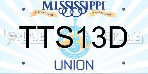 TTS13D Mississippi License Plate