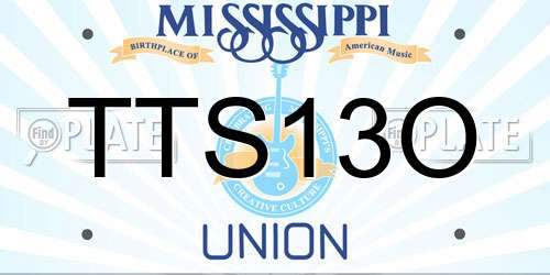 TTS13O Mississippi License Plate