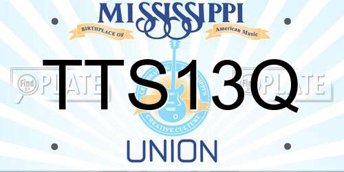 TTS13Q Mississippi License Plate
