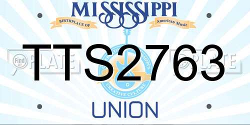 TTS2763 Mississippi License Plate