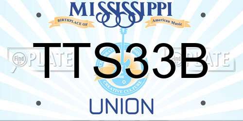 TTS33B Mississippi License Plate