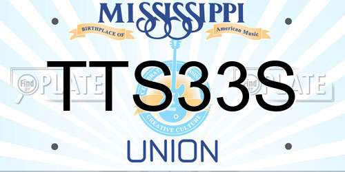 TTS33S Mississippi License Plate
