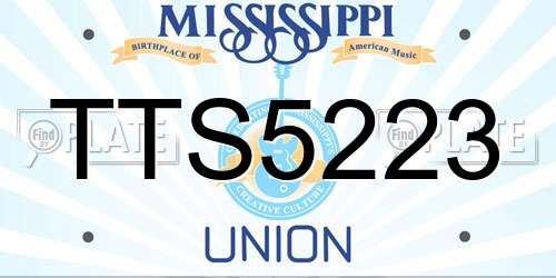 TTS5223 Mississippi License Plate