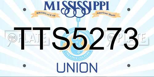 TTS5273 Mississippi License Plate