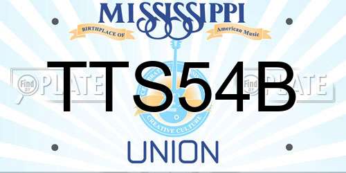 TTS54B Mississippi License Plate
